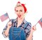 4th of July Bead Necklaces Patriotic Metallic Beaded Necklaces with USA Hat American Flag and Star Pendants for Independence Day Memorial Day Sport Event Party Favors, 18Pcs
